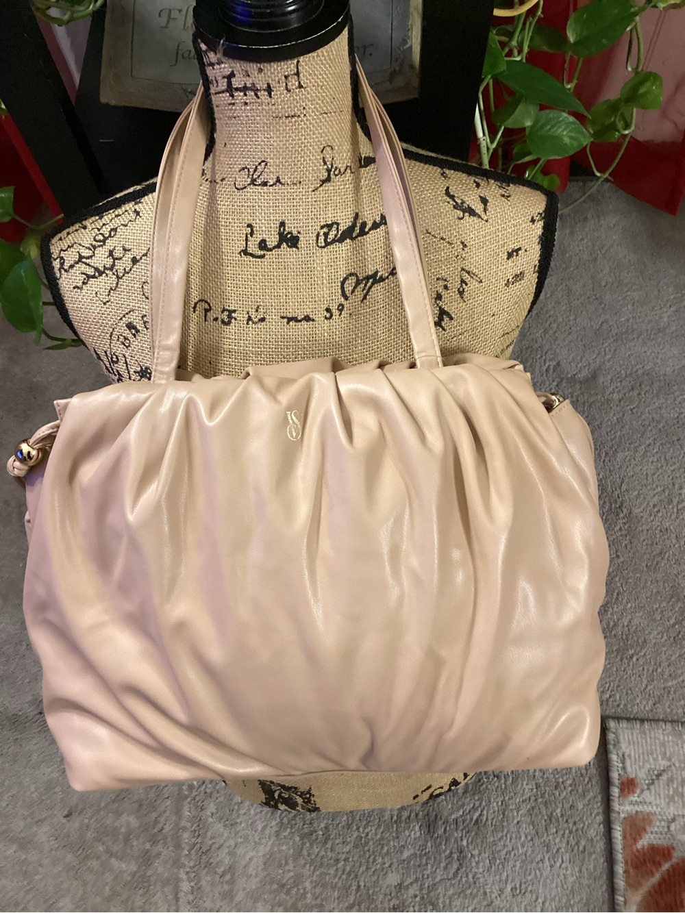 Victoria's Secret Pale Pink Gathered Tote Bag